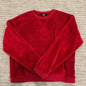 ATHLETA Girl Red Velour Long Sleeve Shirt Size L (12)